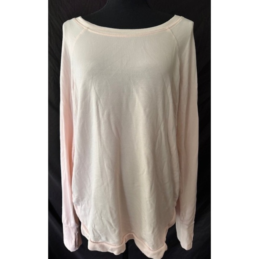 Active Life Women XL Ballerina Pink Modal Spandex Pullover Top Thumbholes